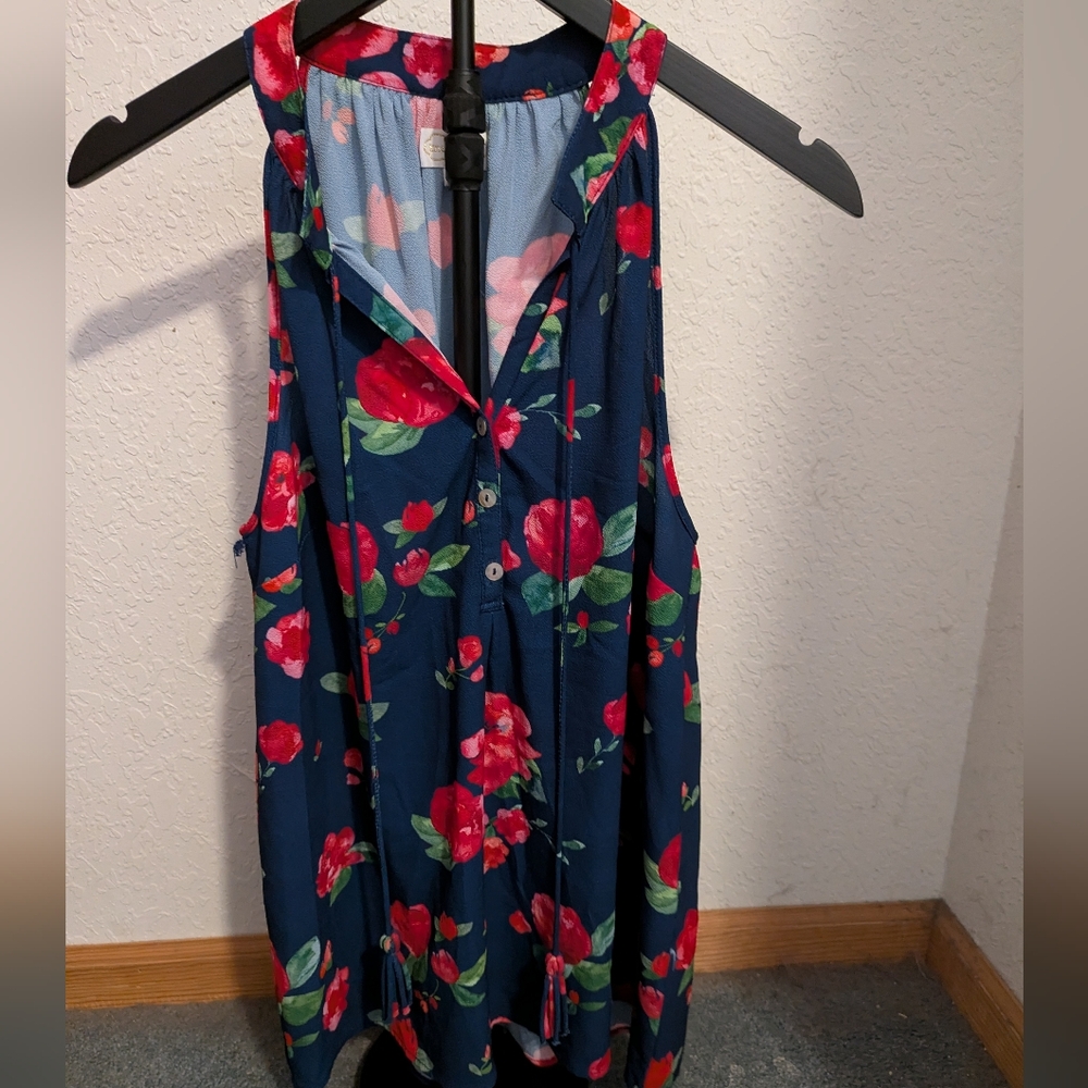 Ladies Mudpie Floral Sleeveless Top Size Medium